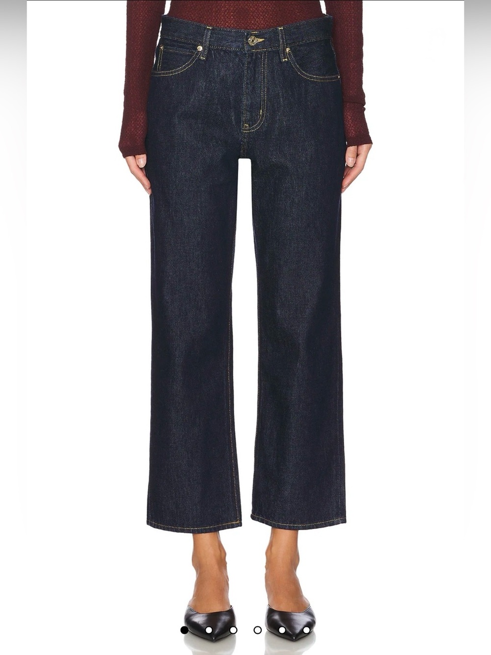 FRAME The Hang cropped high-rise straight-leg jeans in Rinse